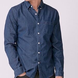 Express Soft Cotton Denim Button Down Long Sleeve Shirt
